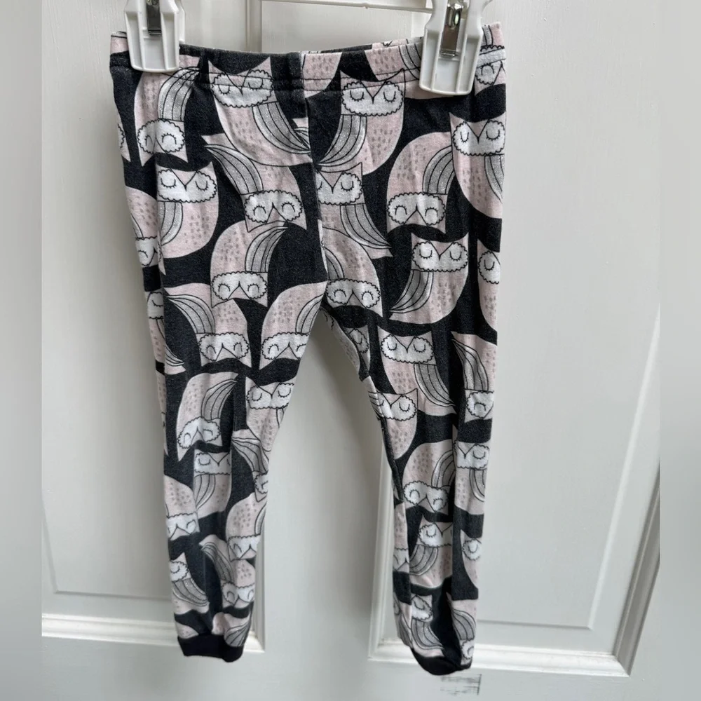 Simple Joys by Carter's 24M Black & Pink Owl Print Pajama Pants Bottoms